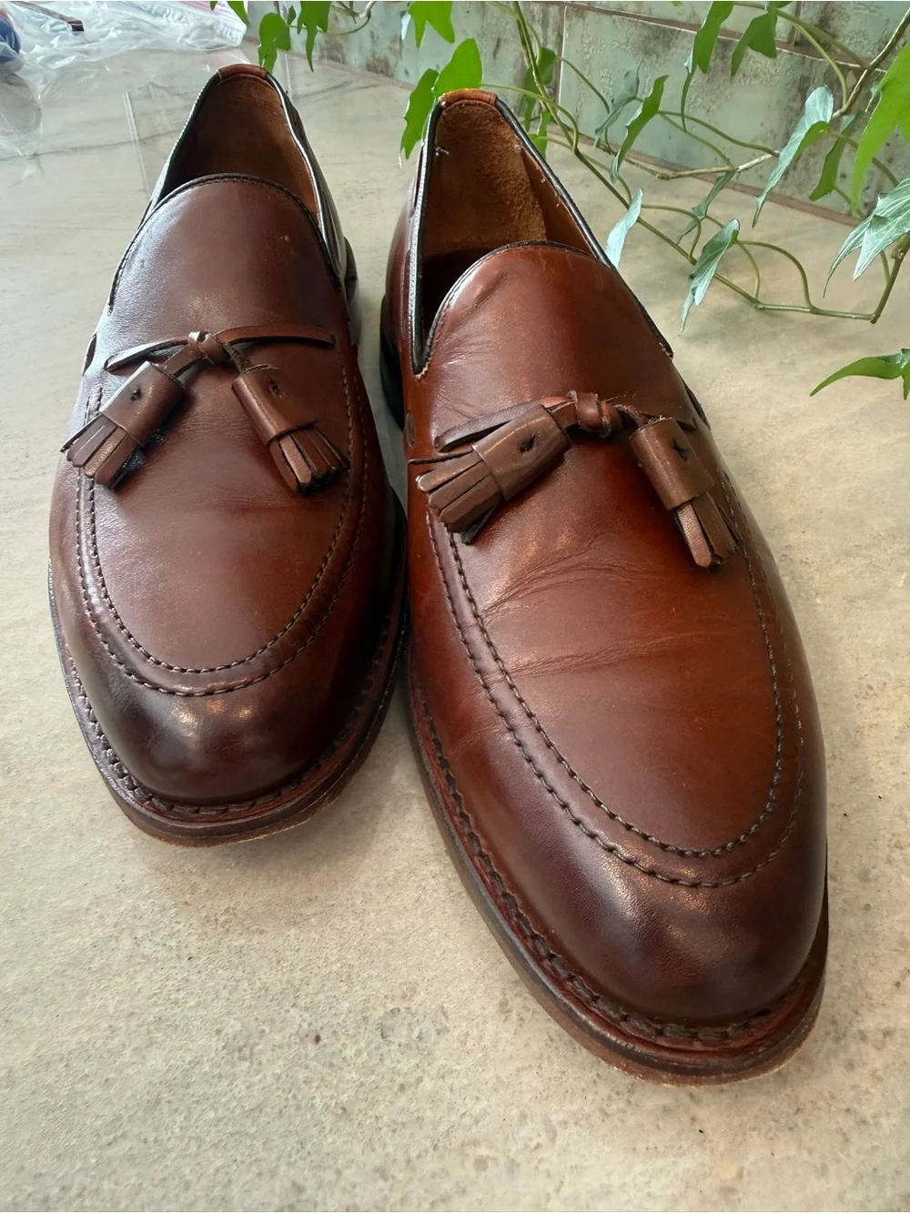 Allen Edmonds Grayson Leather Tassel Loafers Men's 10.5 D Brown Dress Shoes 8272